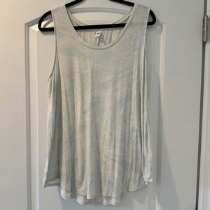 Old Navy Luxe Tank Top Marble Blue and White Large